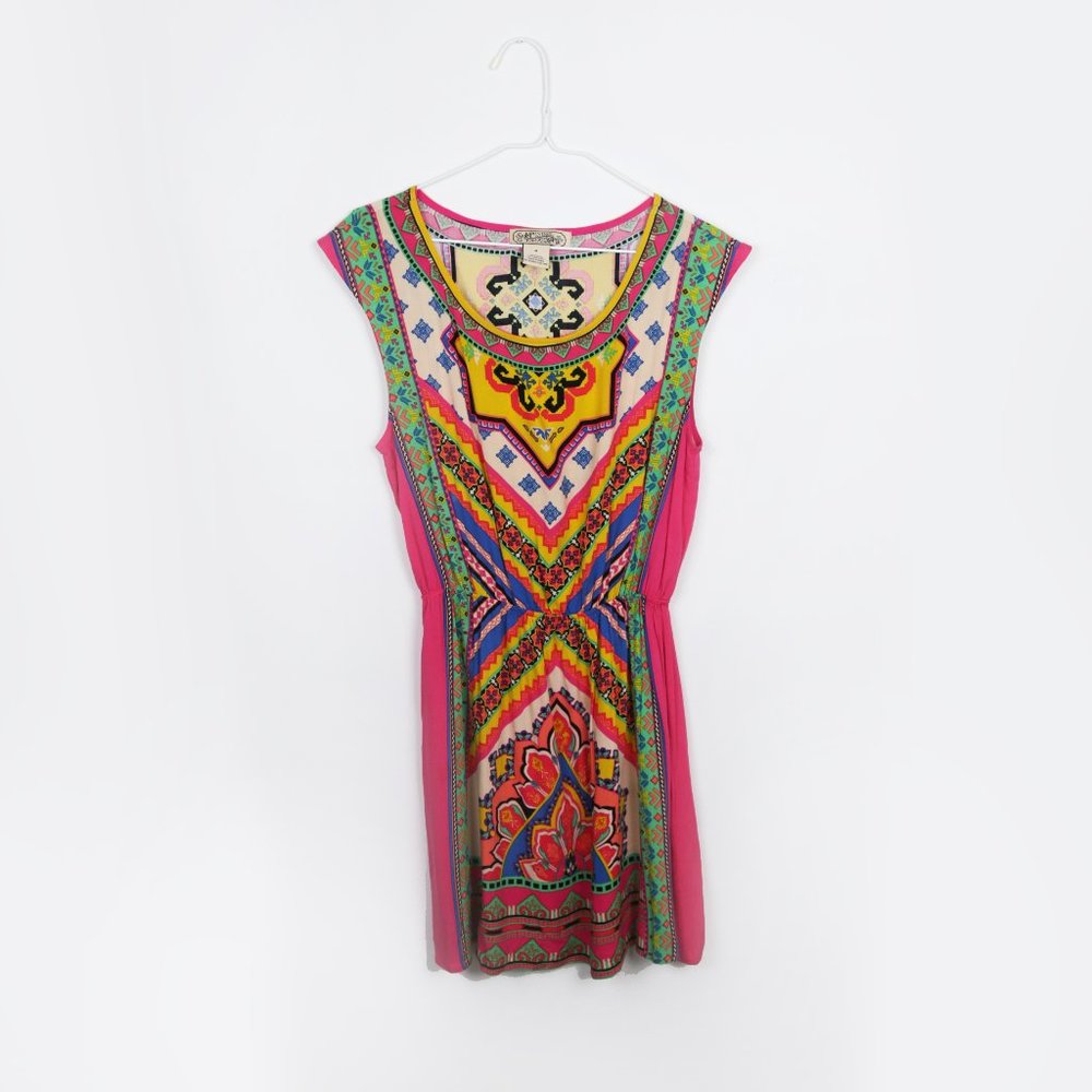Flying Tomatoes Sleeveless Printed Bright Dress